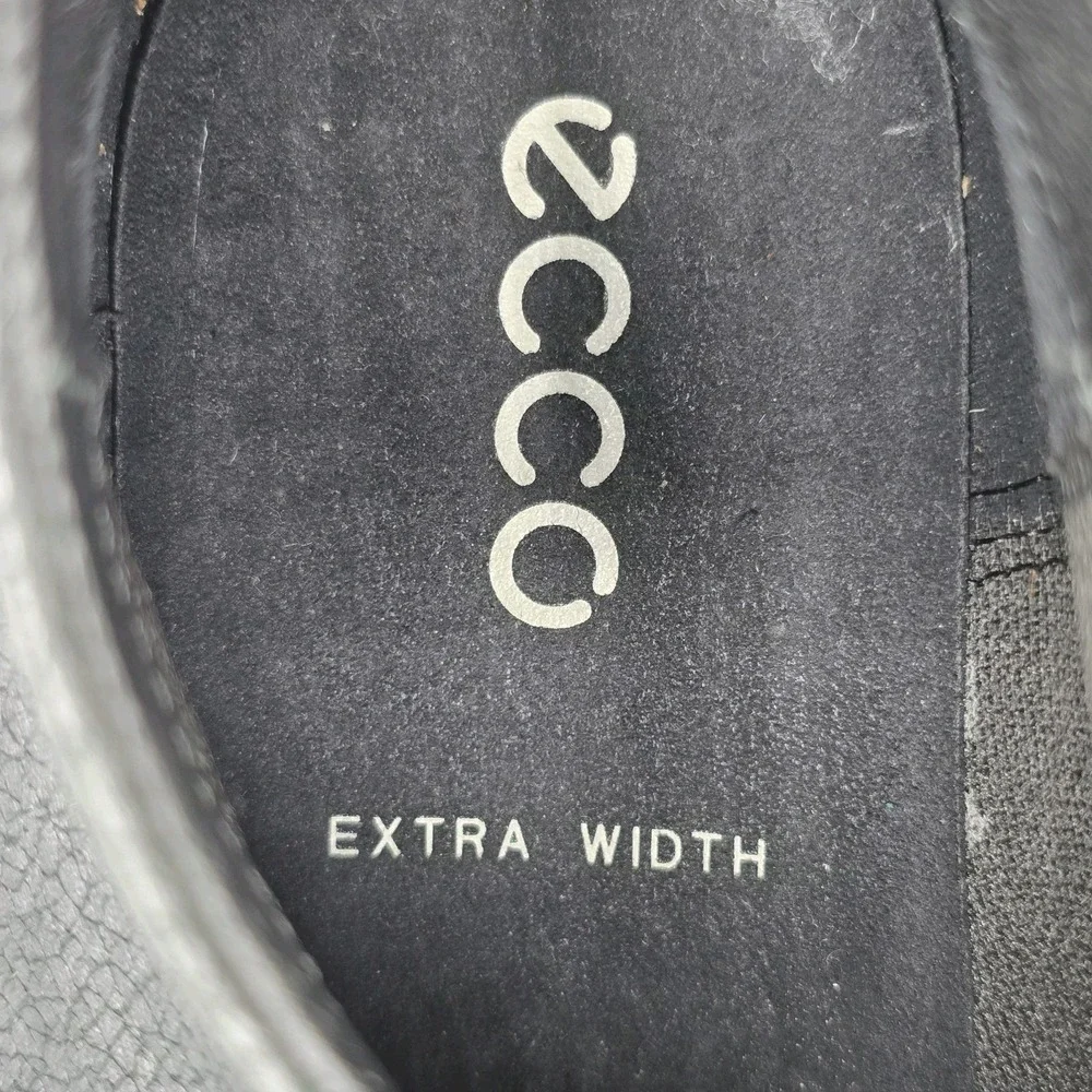 ECCO‎ Bootie Womens 41 Gray Metallic Leather Extra Width Zipper Comfort Sneaker